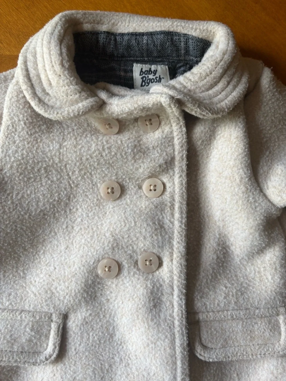 OshKosh Baby B'gosh Baby Girls Ivory Peacoat Jacket Size 3M